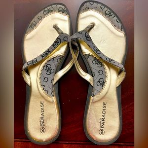 Made in Paradise Gray Flip Flops Sandals Size 8